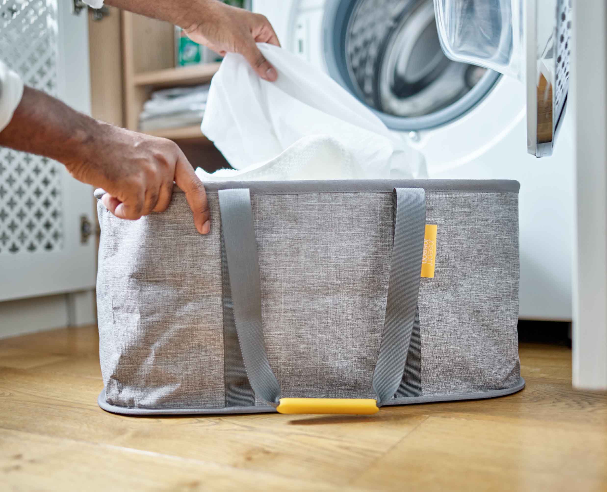 2-piece Gray Laundry Basket Set - Image 6
