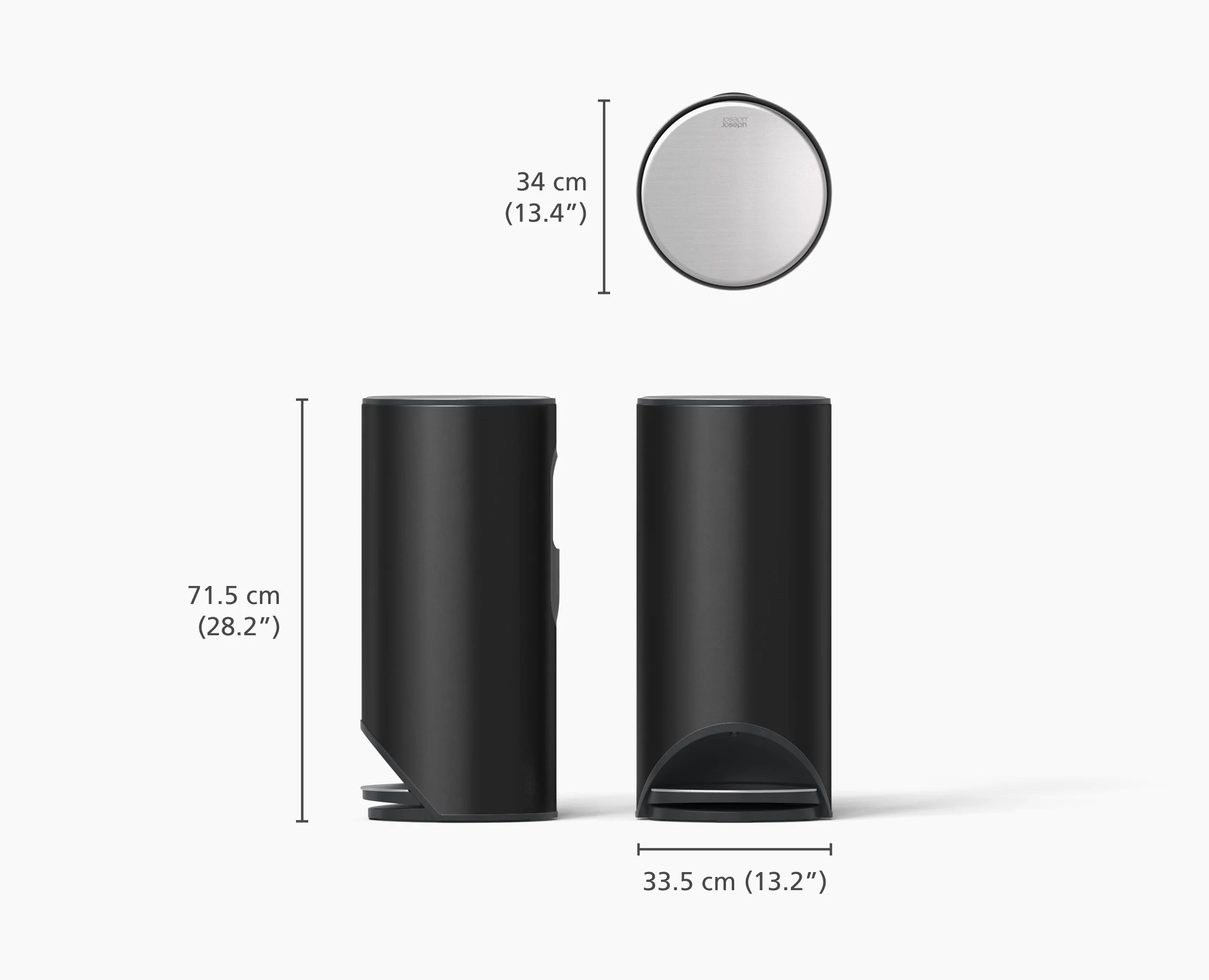 Arc™ 30L Easy-push Matt Black Pedal Trash Can - Image 5