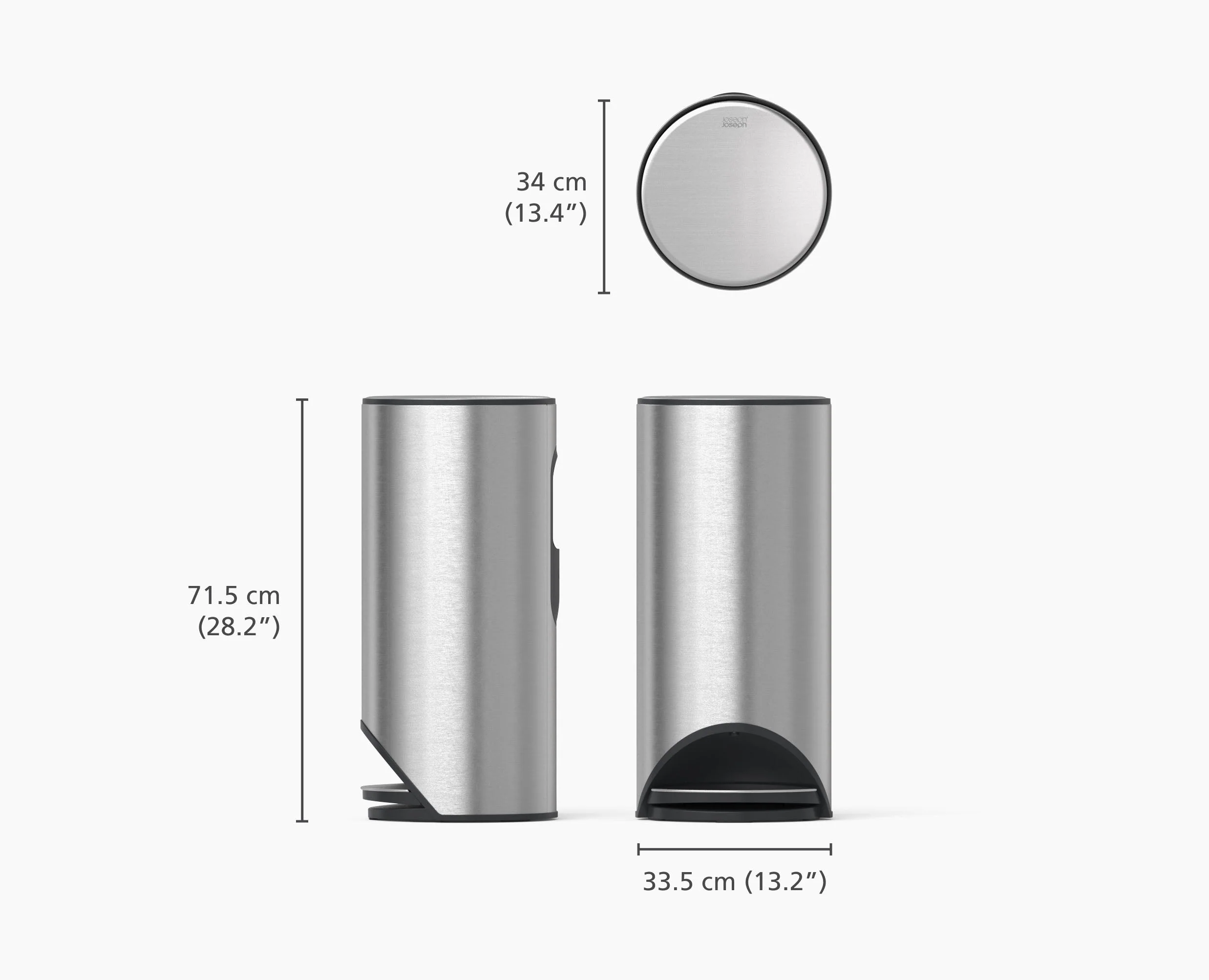 Arc™ 30L Easy-push Stainless-steel Pedal Trash Can - Image 5