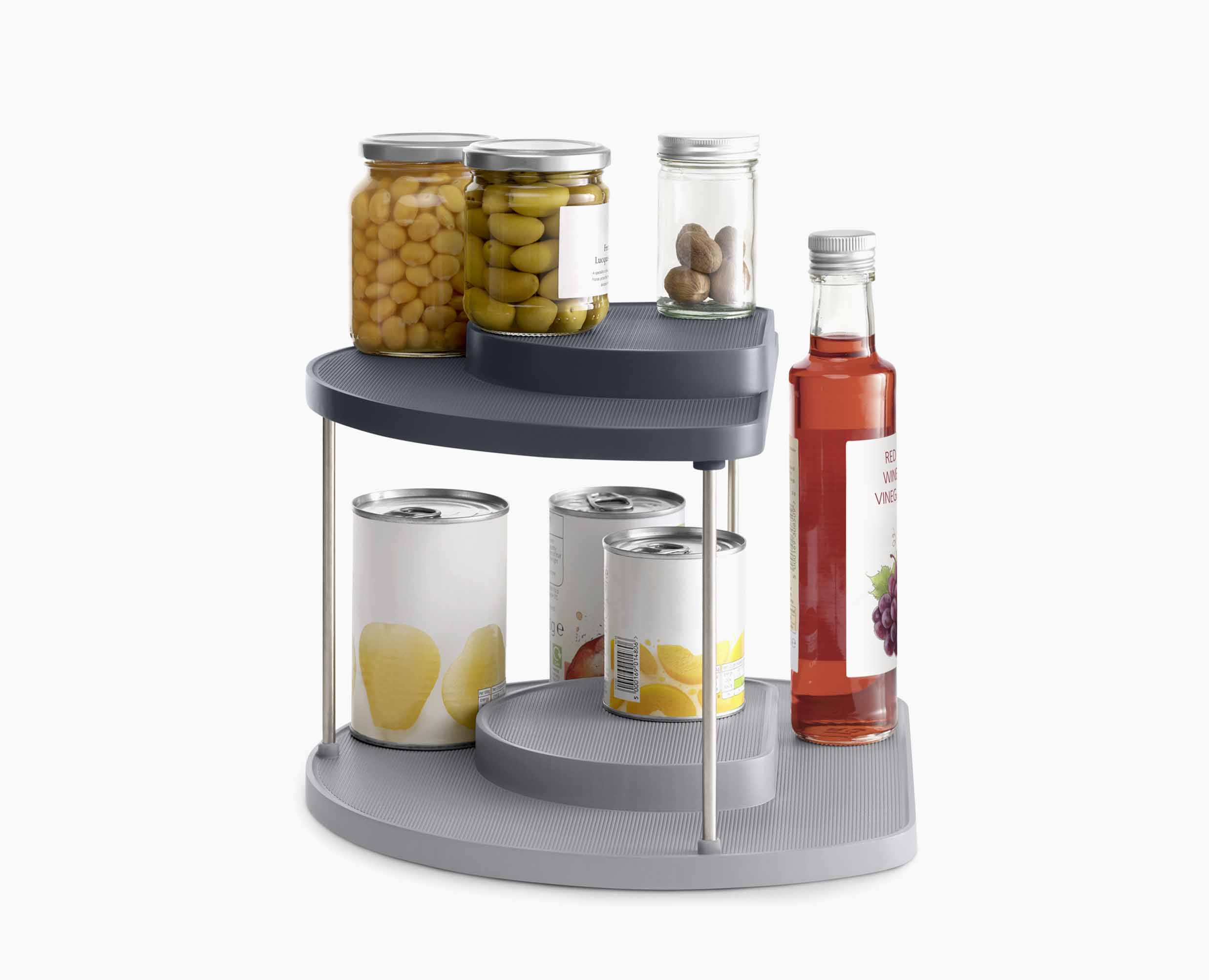 CupboardStore™ 2-tier Gray Rotating Organizer - Image 4