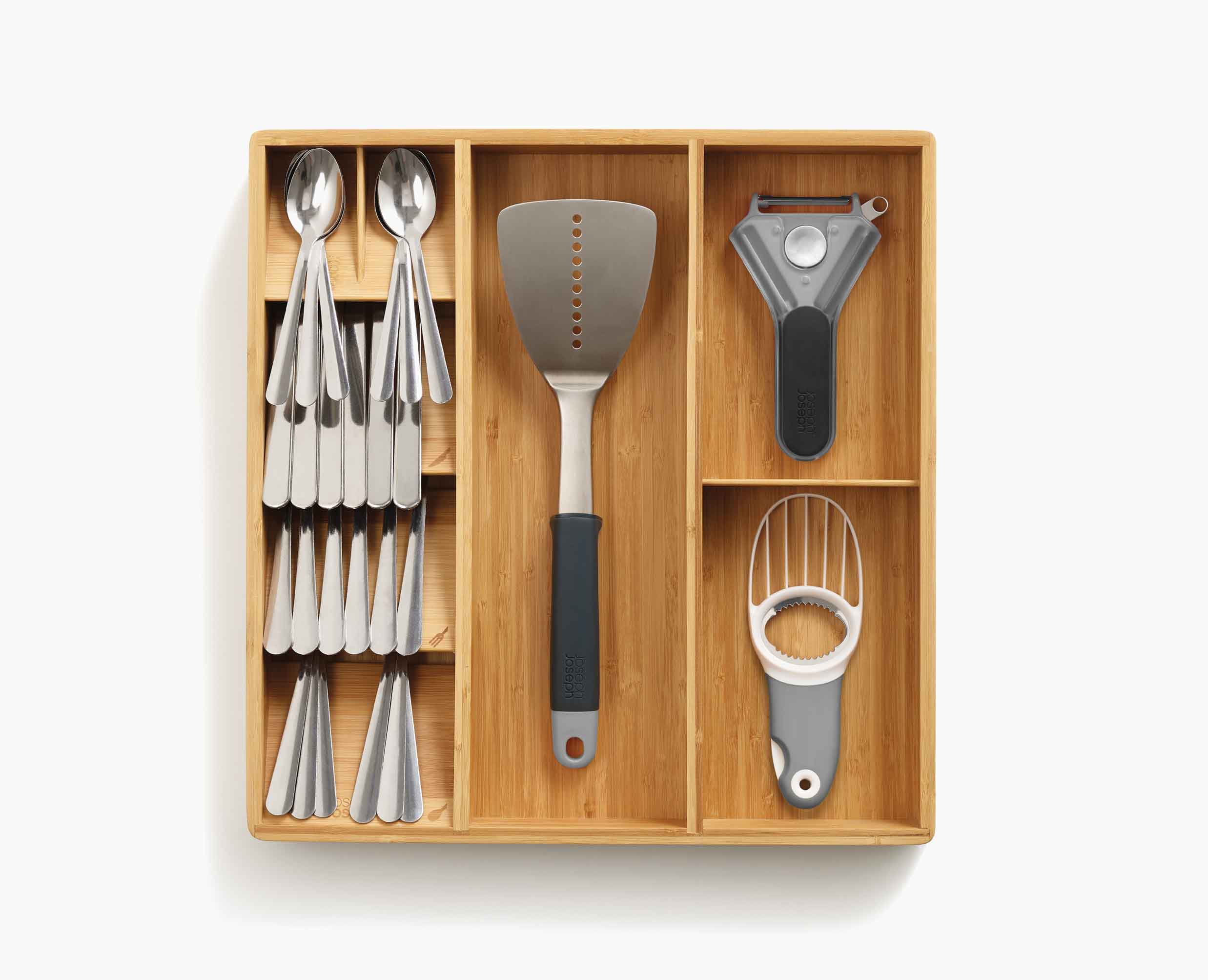 DrawerStore™ Bamboo Cutlery, Utensil & Gadget Organizer - Image 4