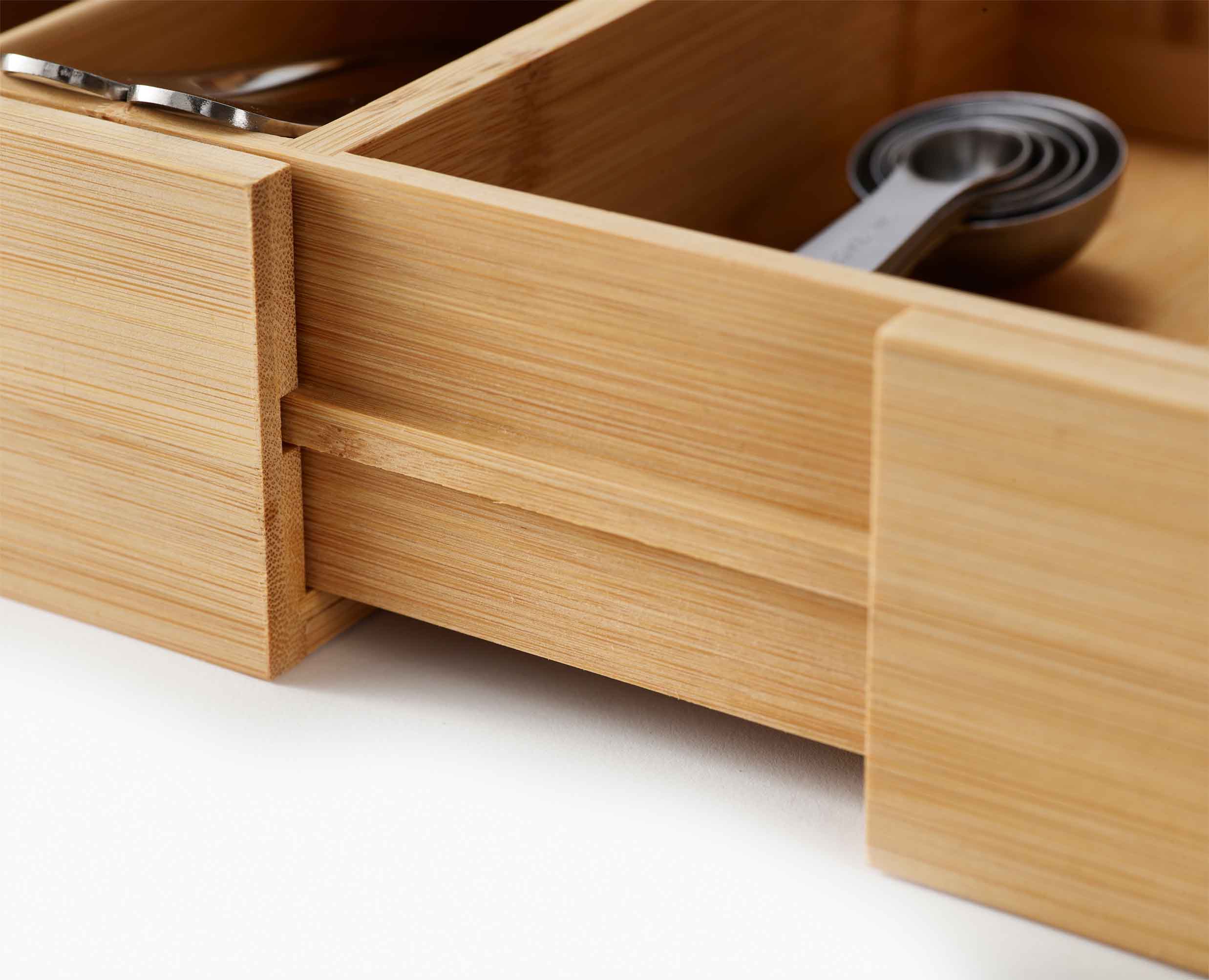 DrawerStore™ Bamboo Expanding Cutlery, Utensil & Gadgets Organizer - Image 5