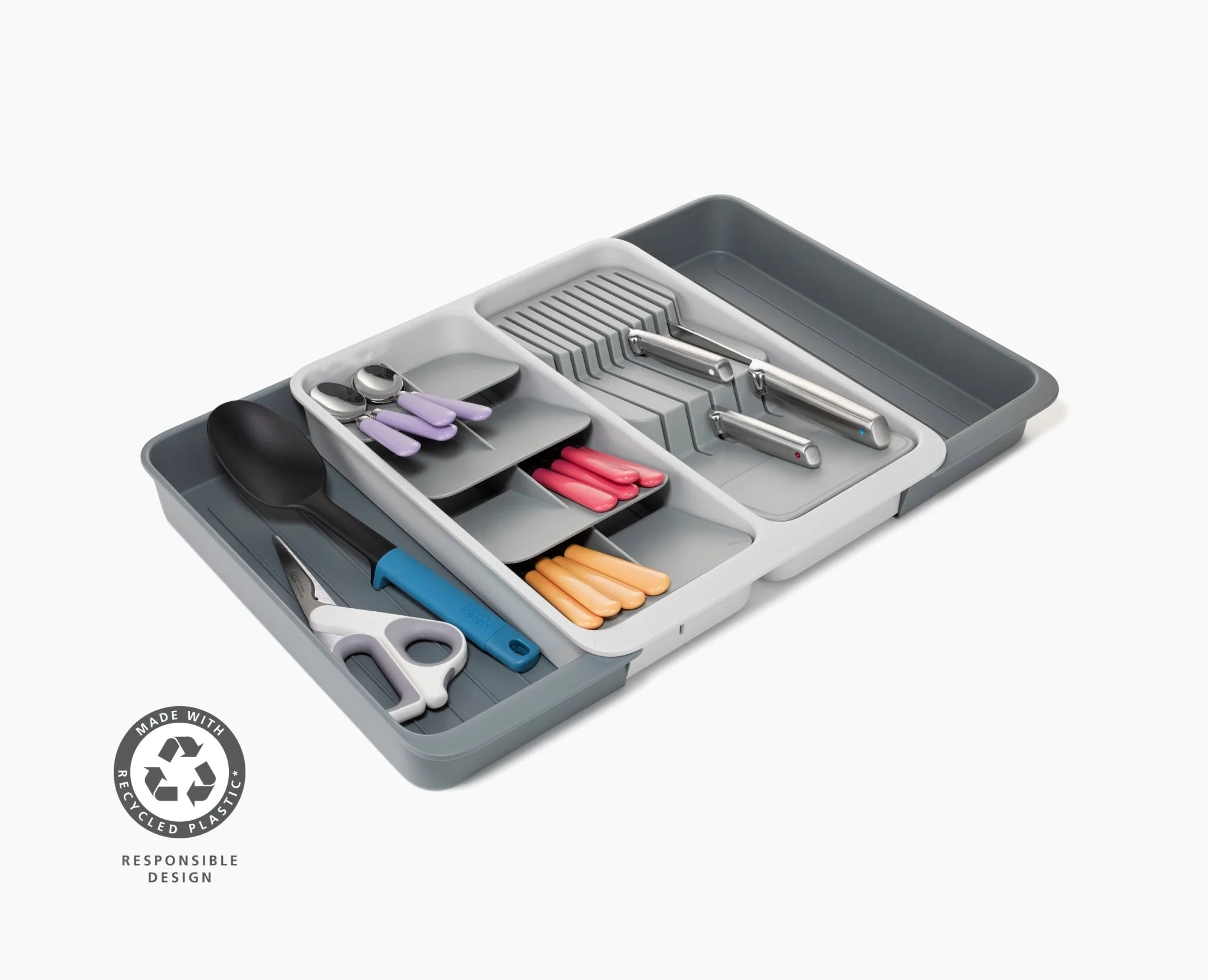 DrawerStore™ Expanding Tiered Cutlery, Utensil, Gadget & Knife Organizer