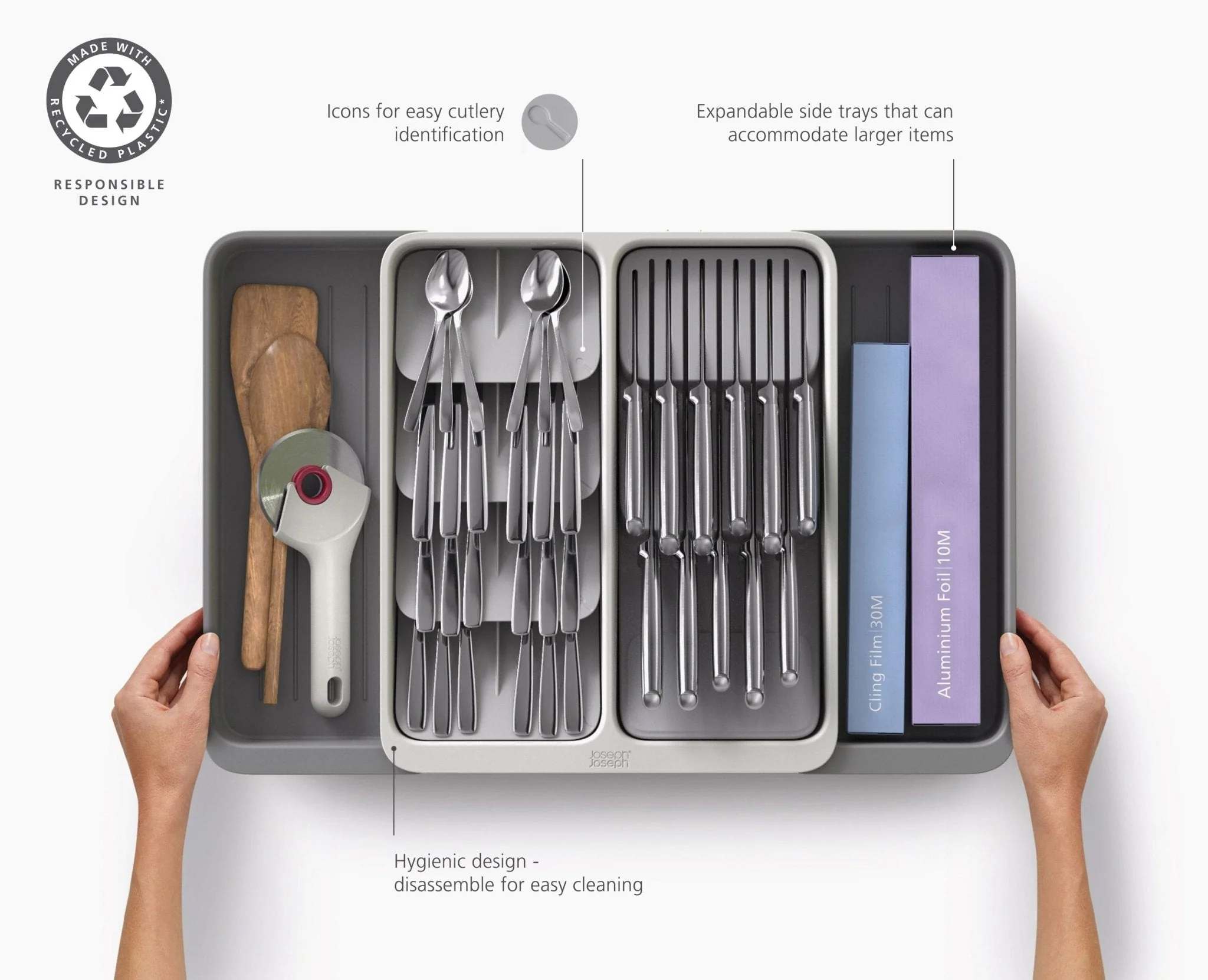 DrawerStore™ Expanding Tiered Cutlery, Utensil, Gadget & Knife Organizer - Image 6