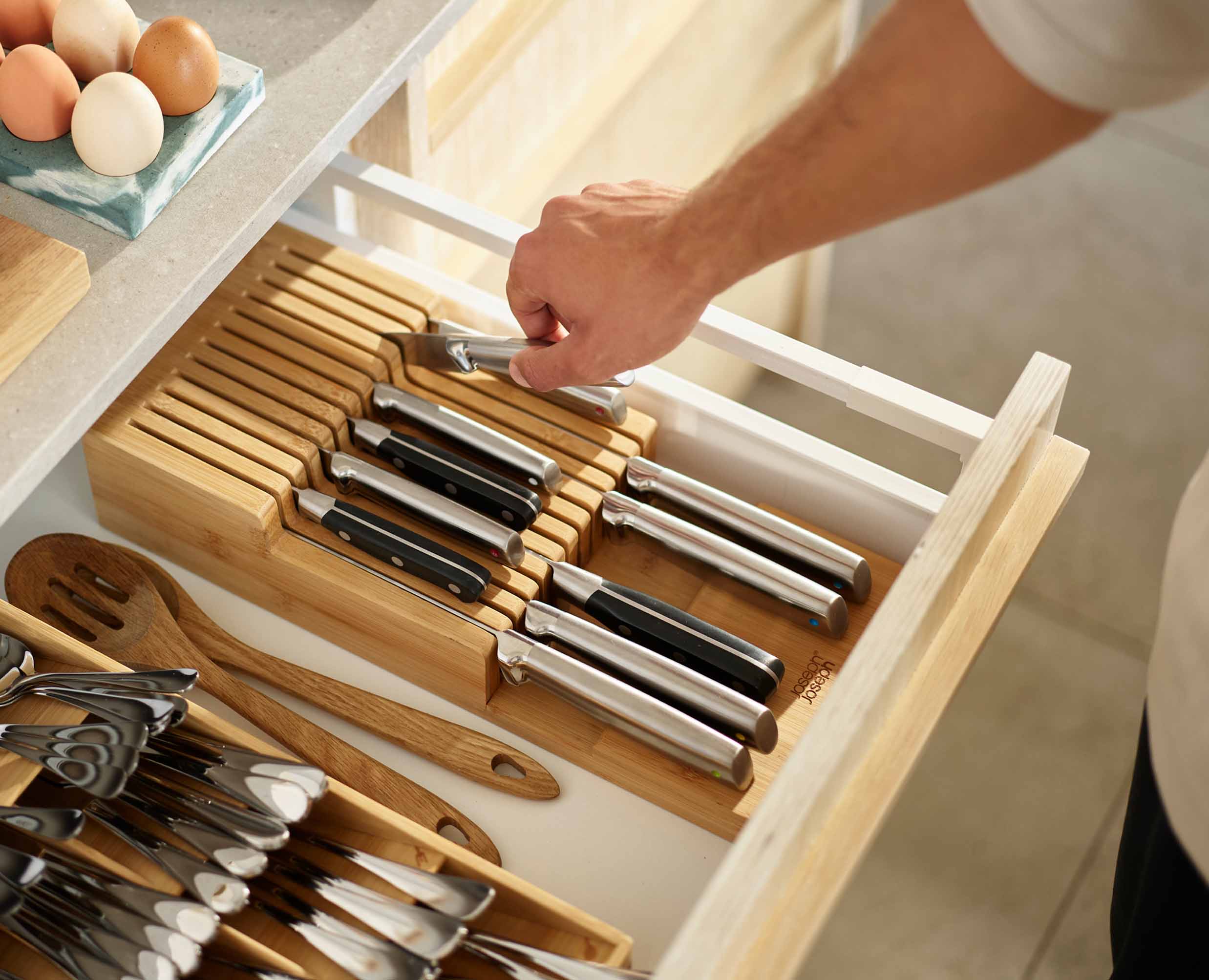 DrawerStore™ Bamboo Large 2-tier Knife Organizer - Image 3