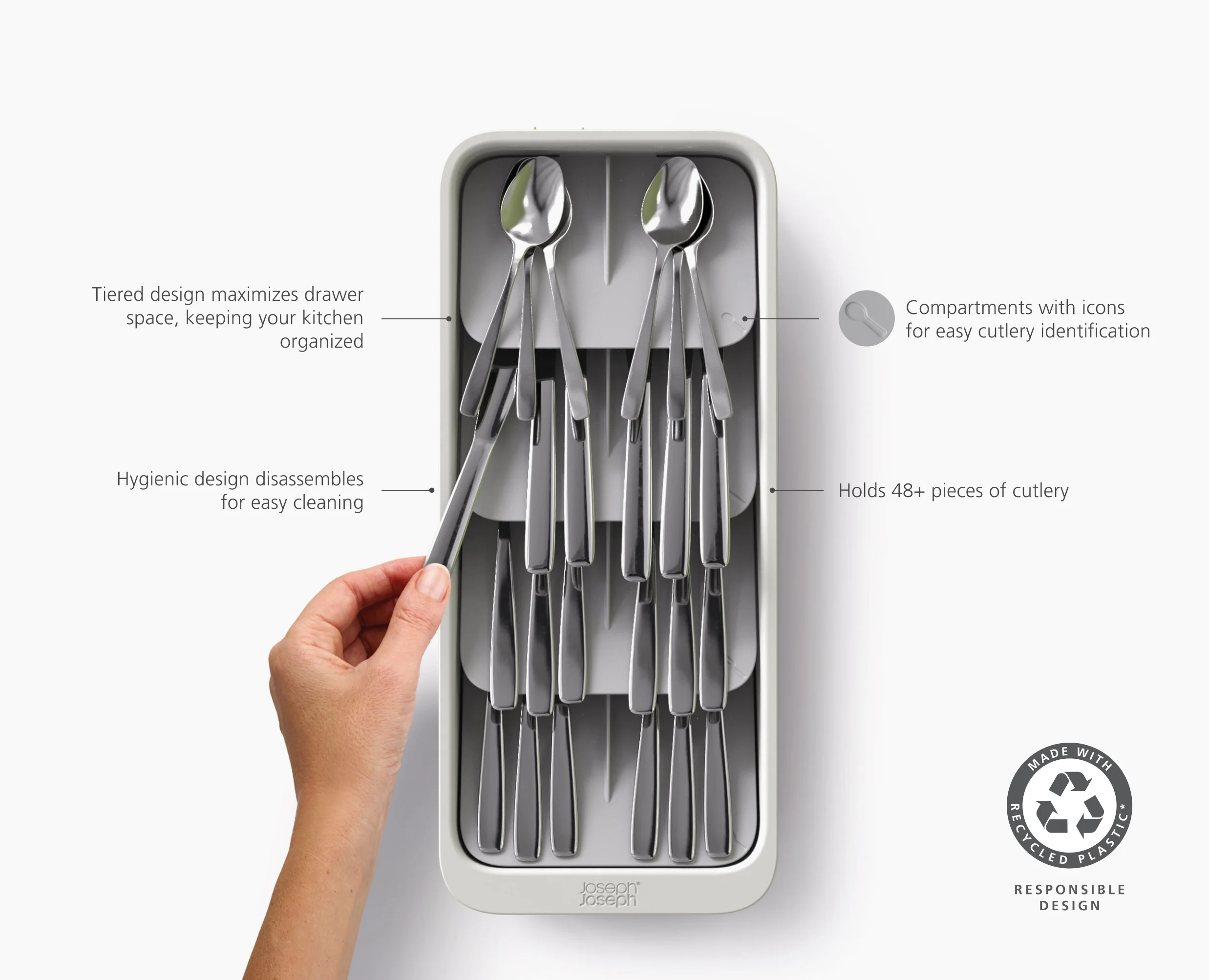 DrawerStore™ Large Tiered Cutlery Organizer - Image 6