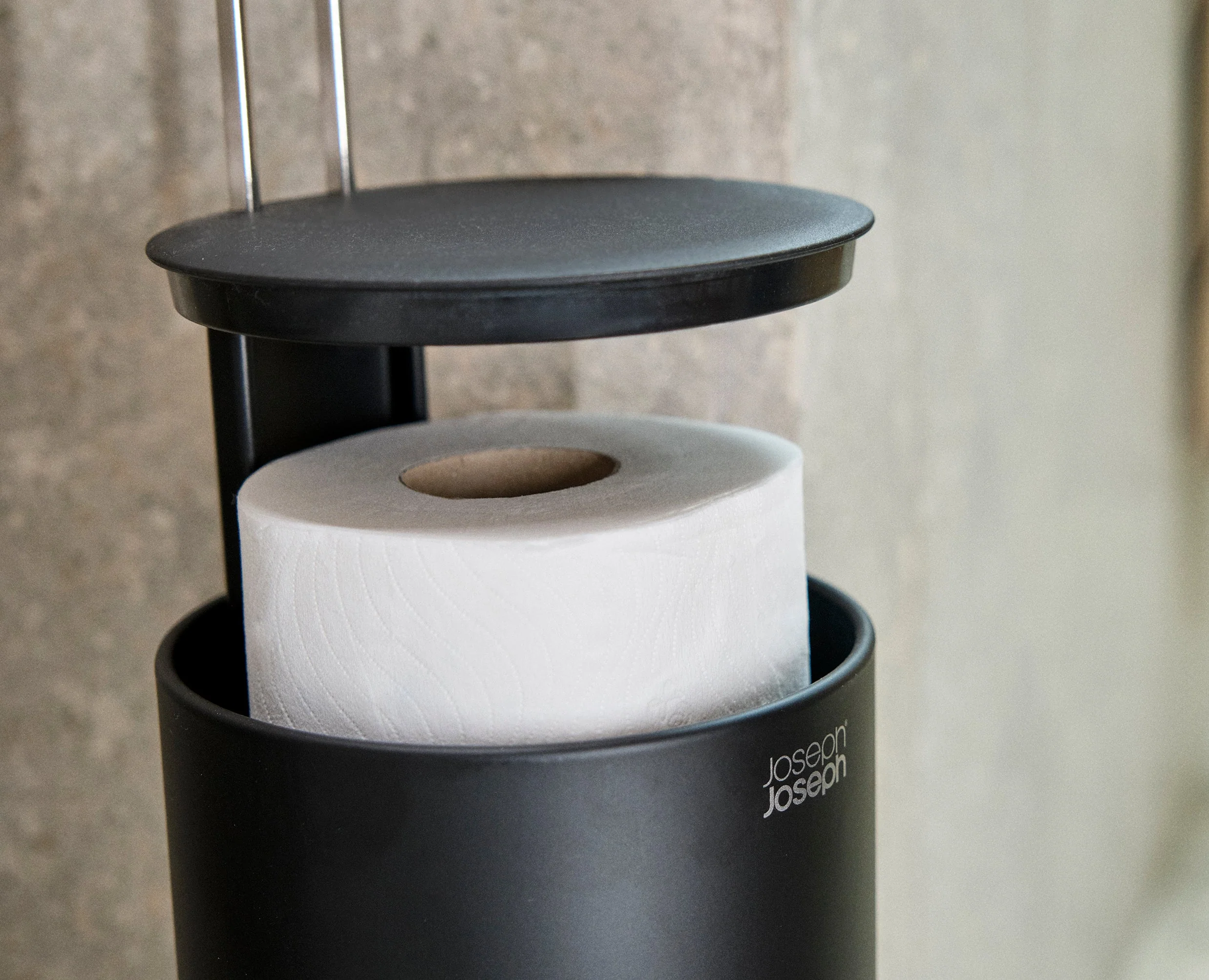 EasyStore™ Matt Black Concealed Toilet Paper Holder - Image 4