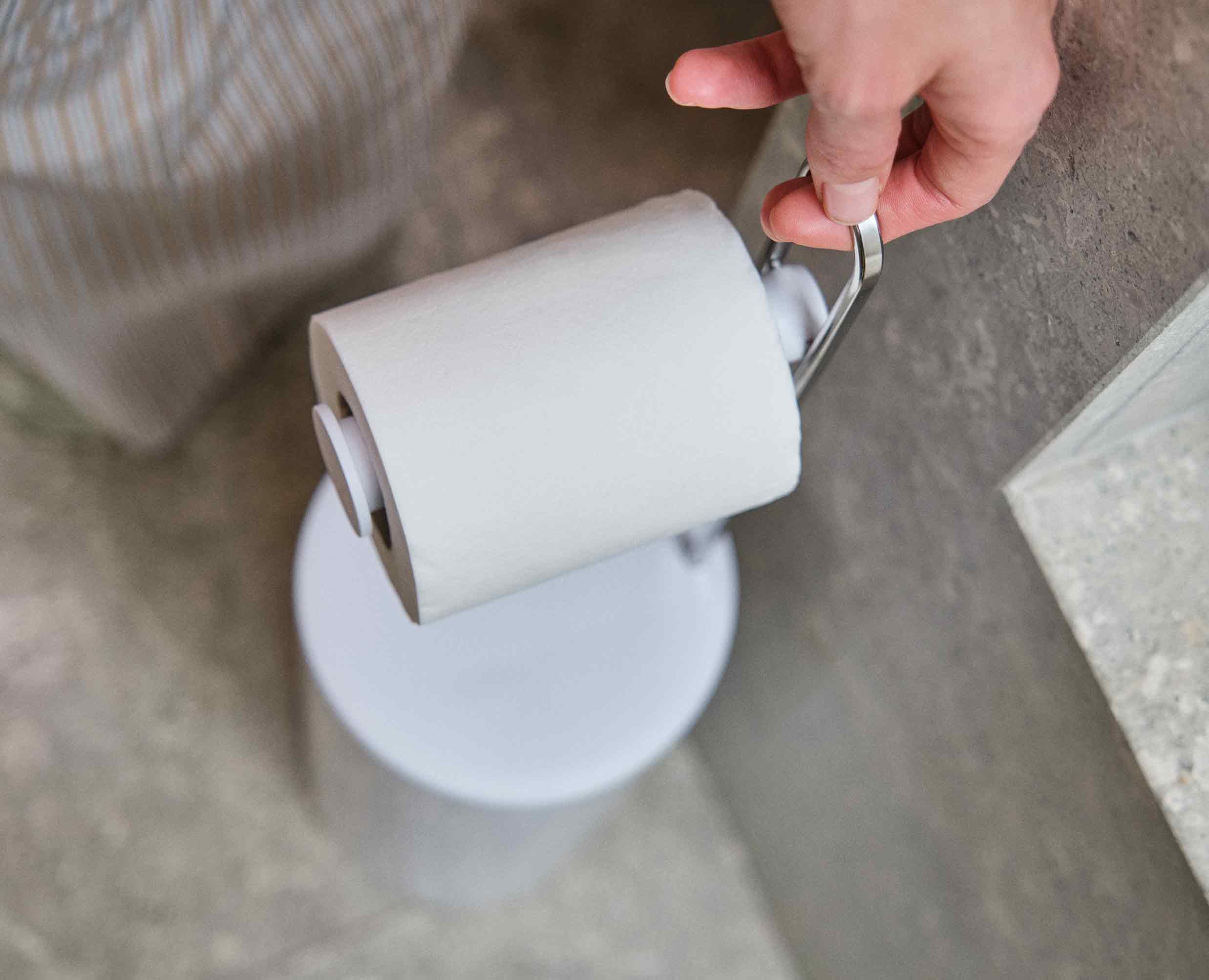 EasyStore™ Gloss White Concealed Toilet Paper Holder - Image 4