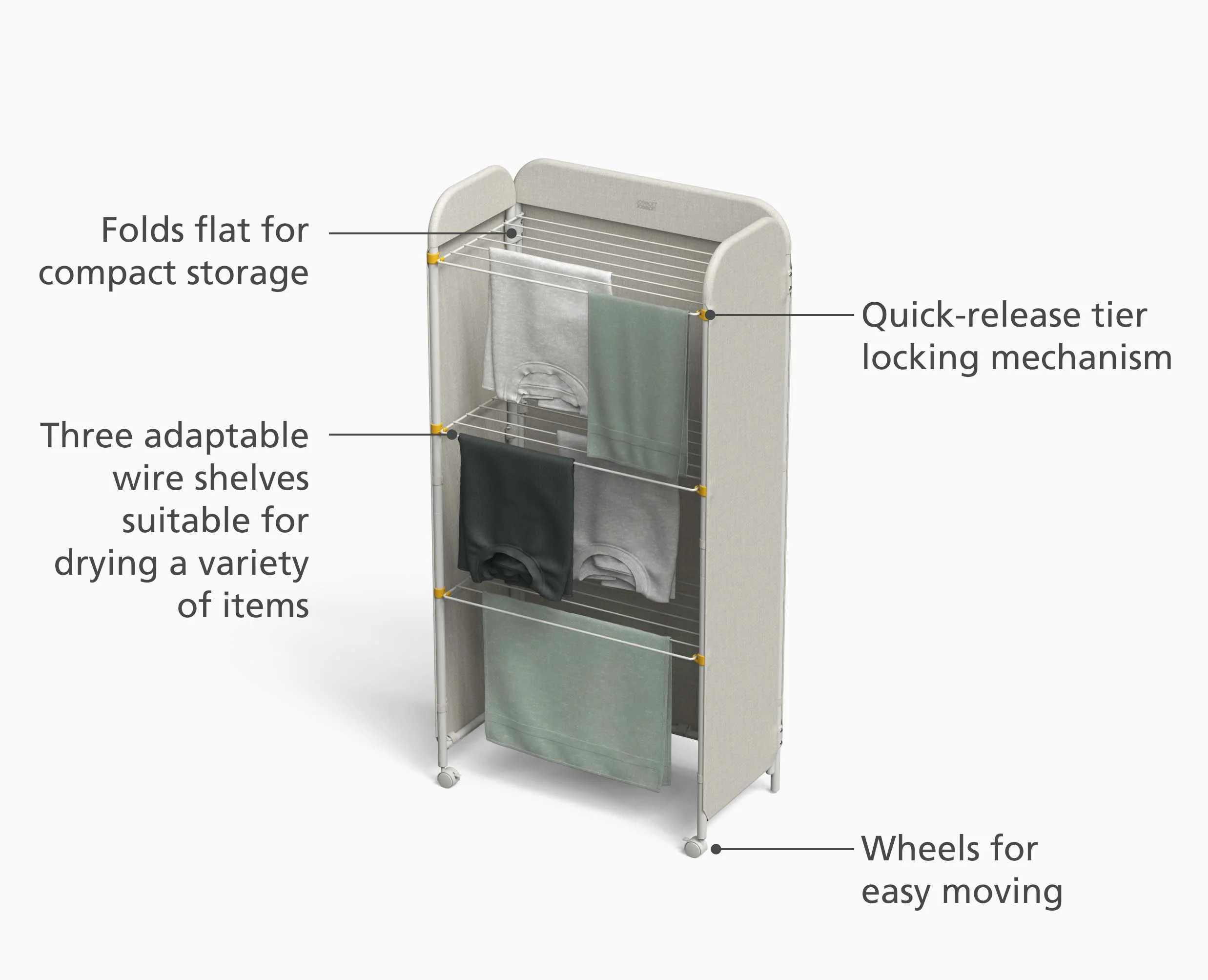 Eclipse™ 3-tier Ecru Clothes Drying Rack With Screen - Image 5