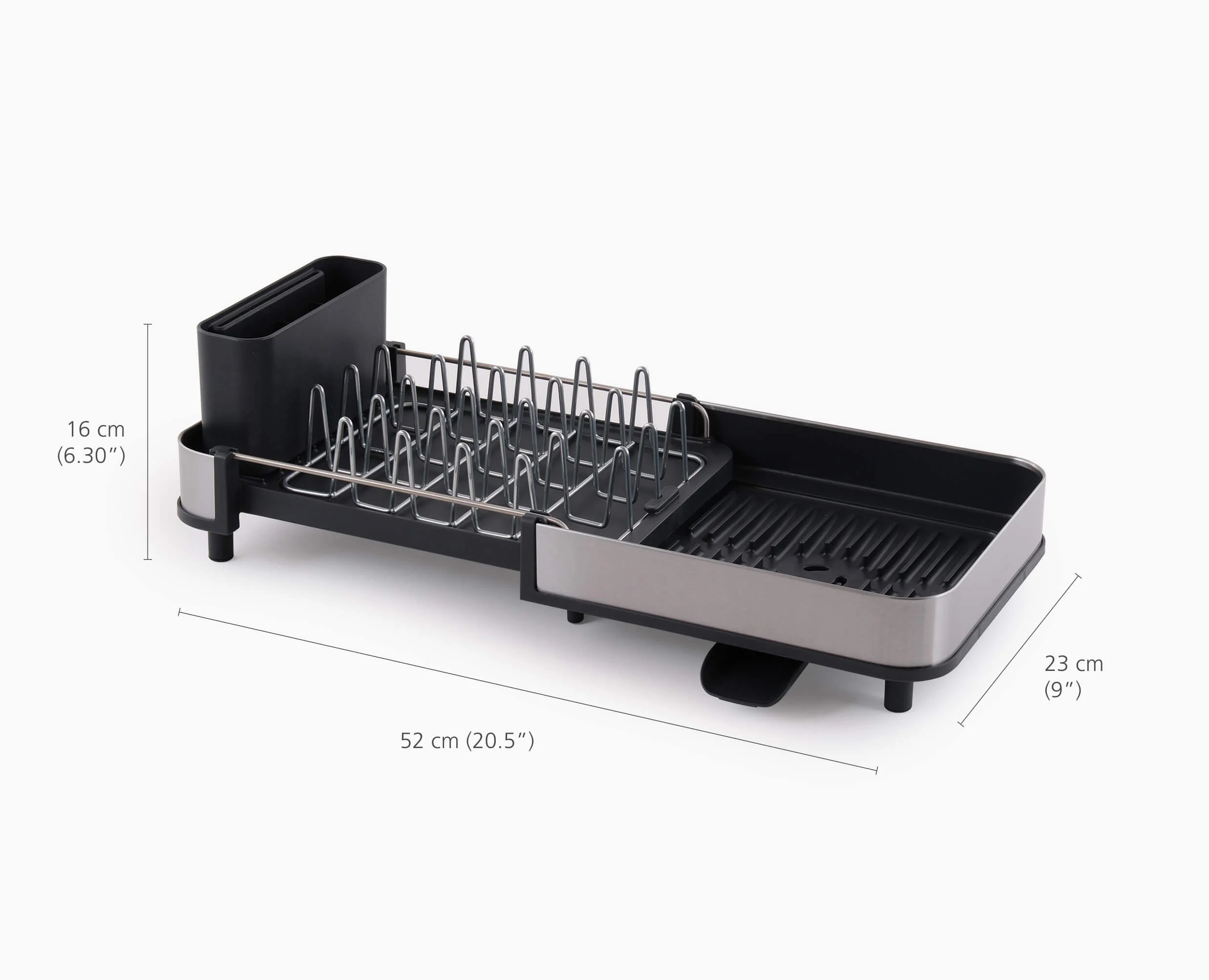 Extend™ Slim Steel Expandable Gray Dish Drainer - Image 7