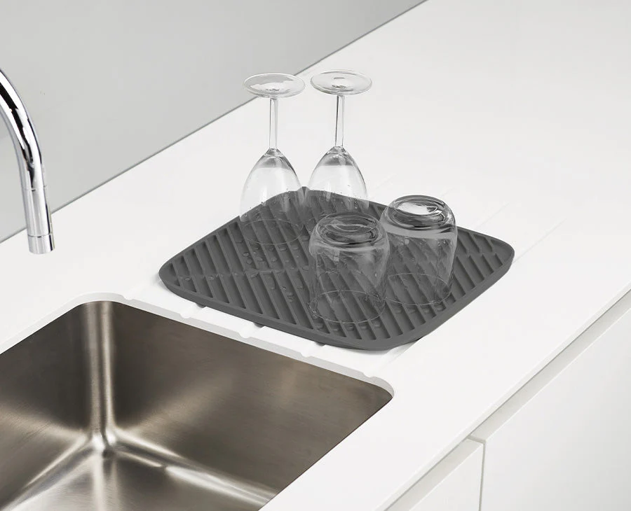 Flume™ Gray Dish Draining Mat - Image 2