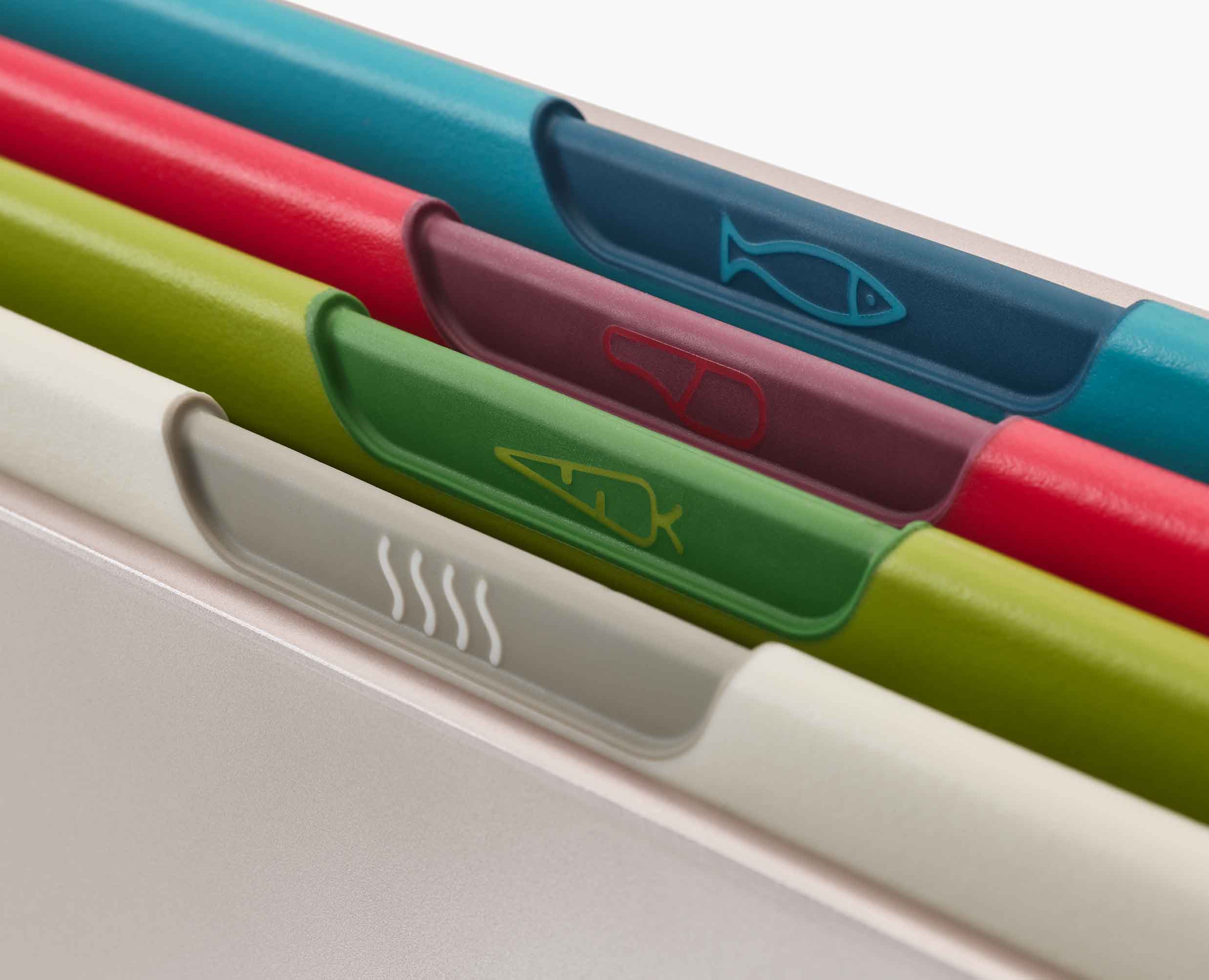 Folio™ Icon 4-piece Multicolor Cutting Board Set with Knife - Image 5