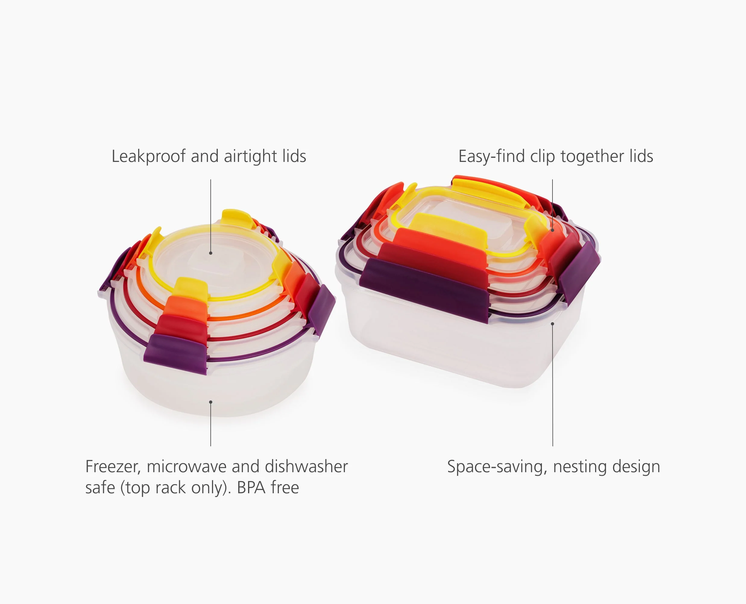 Nest™ Lock 16-Piece Multicolor Mixed Food Container Set - Image 6