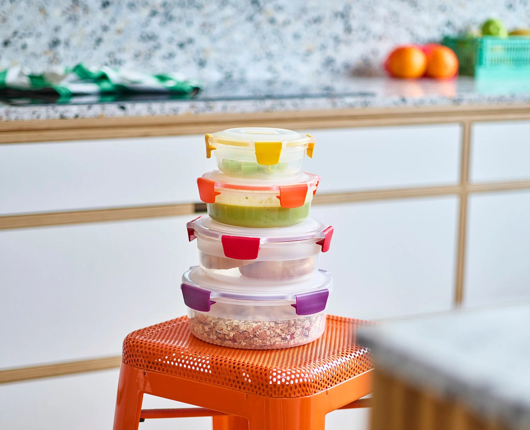Nest™ Lock 8-Piece Multicolor Round Food Container Set - Image 4