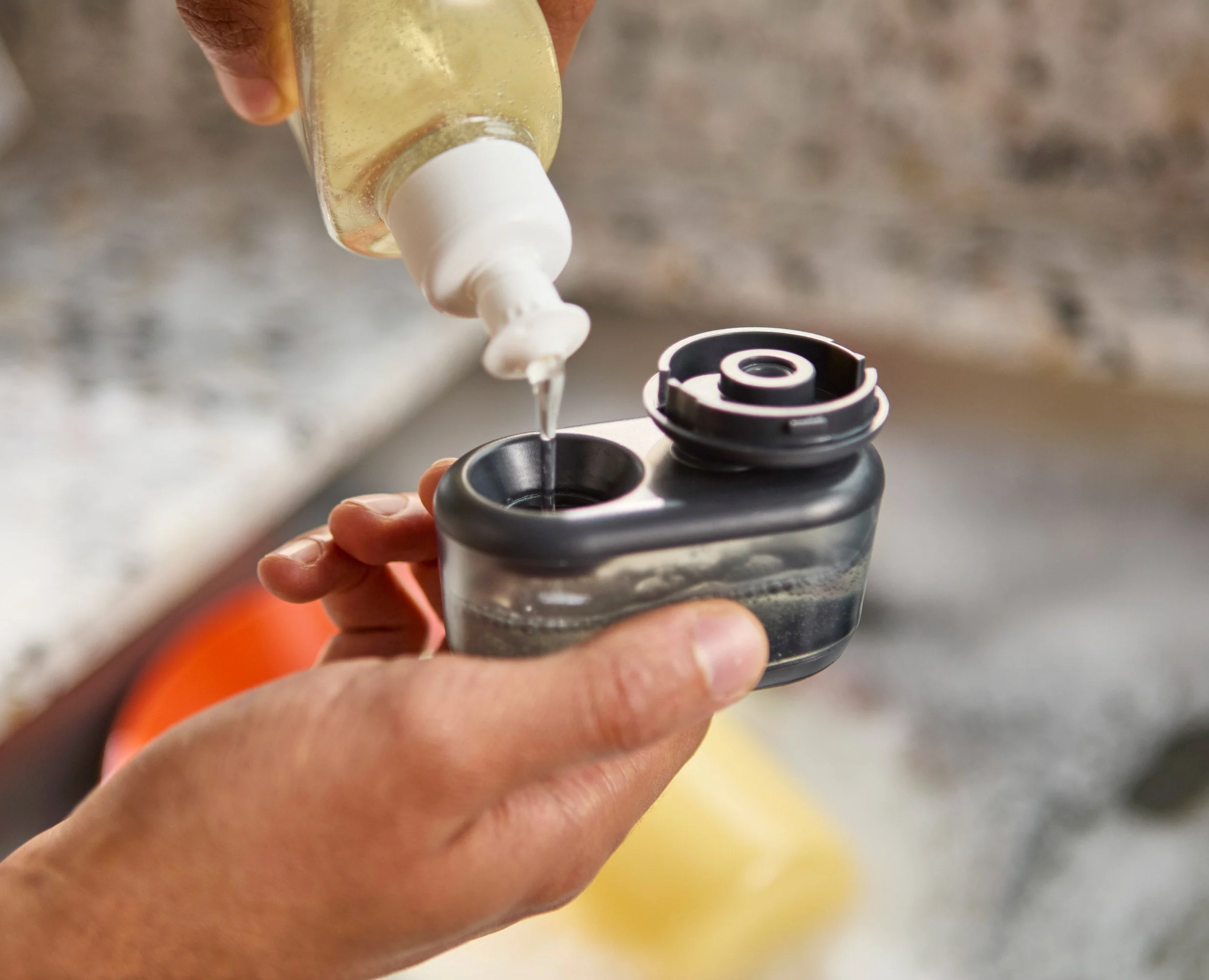 SinkTech™ Compact Soap Dispensing Dish Brush with Steel Stand & Extra Heads - Image 7