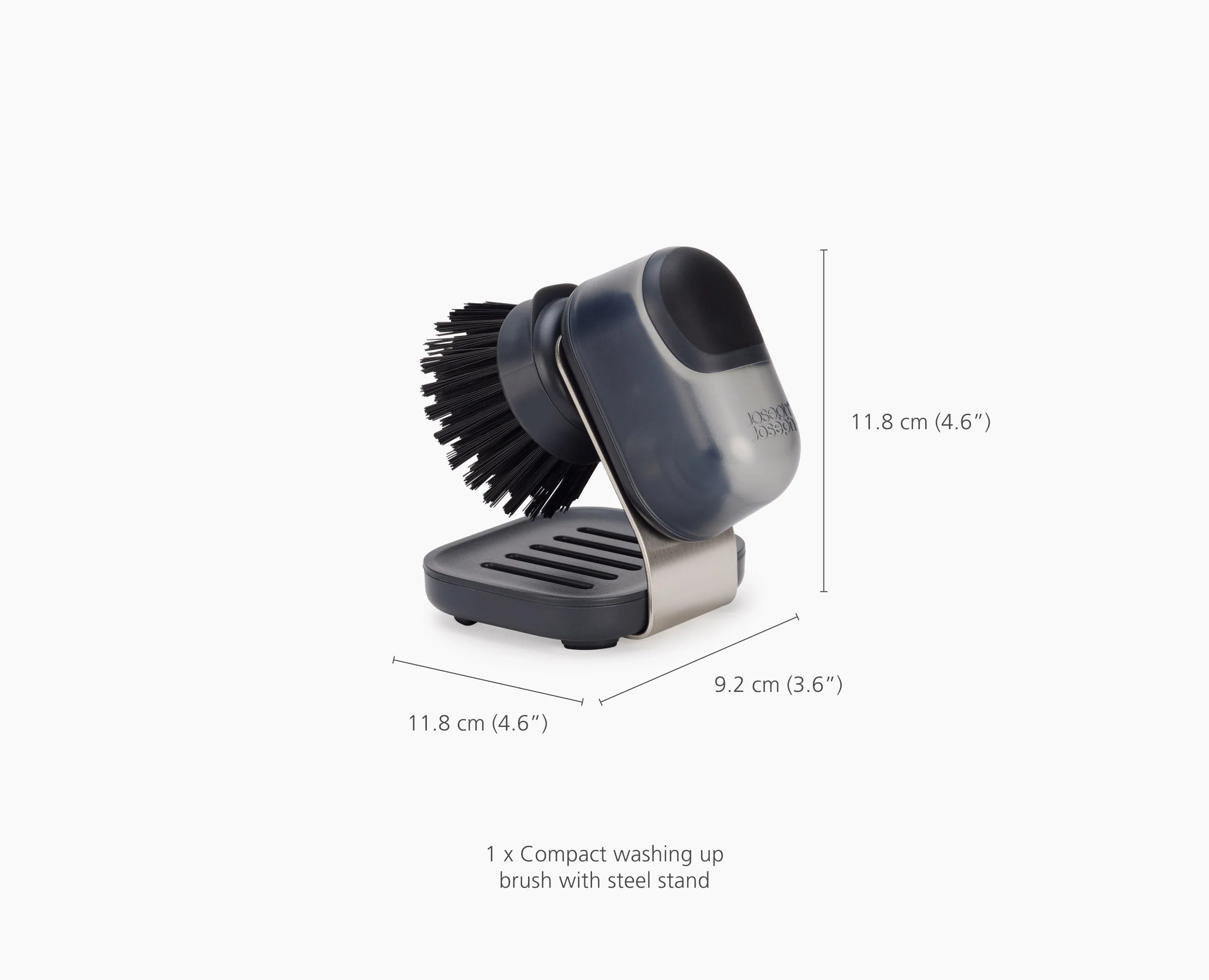 SinkTech™ Compact Soap Dispensing Dish Brush with Steel Stand & Extra Heads - Image 8