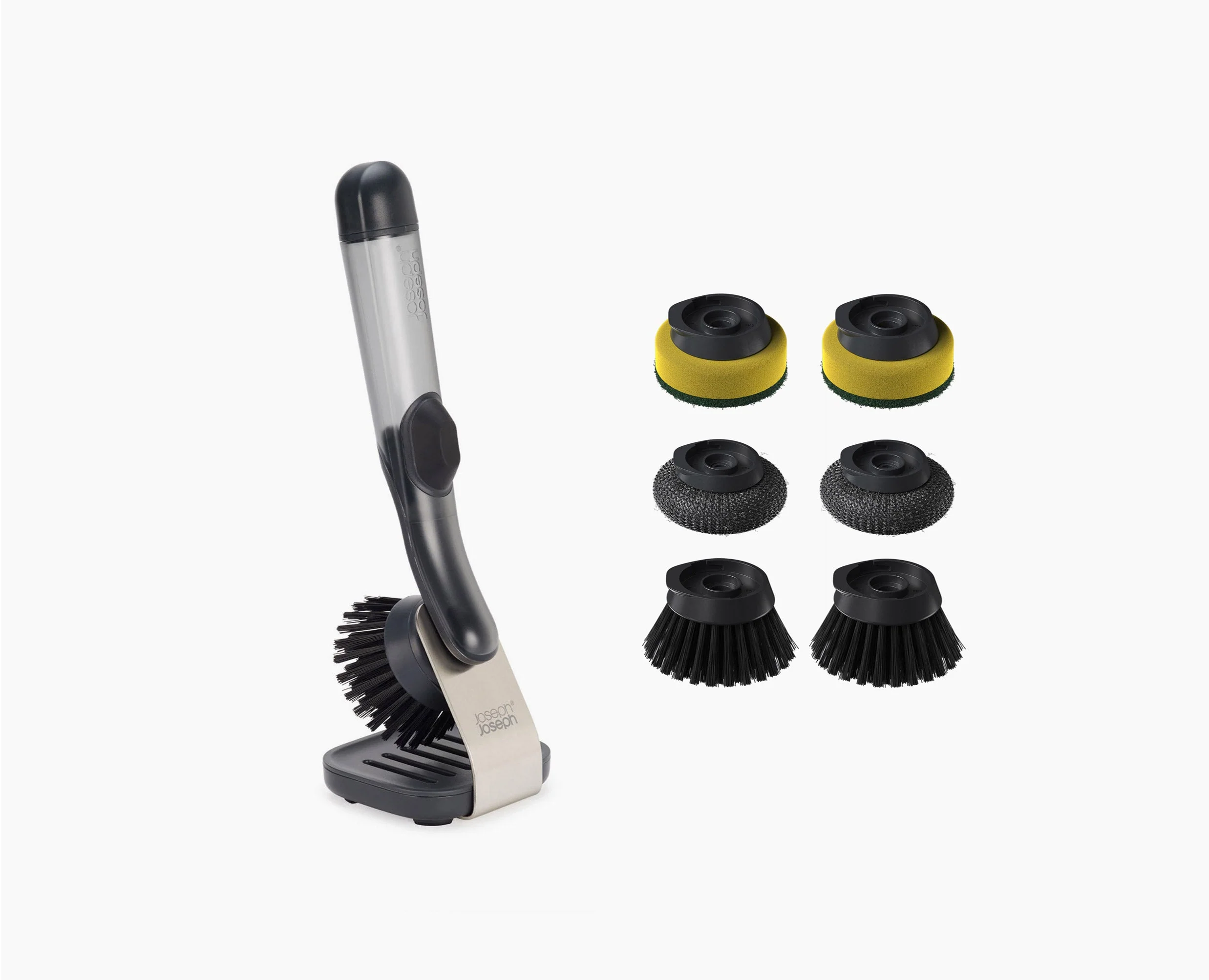 SinkTech™ Soap Dispensing Dish Brush with Steel Stand & Extra Heads - Image 3