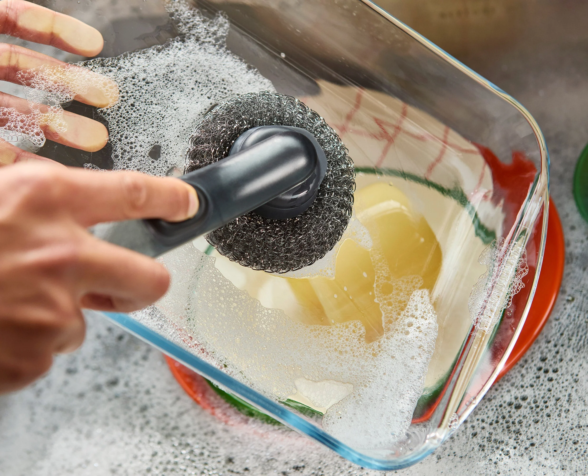 SinkTech™ Soap Dispensing Dish Brush with Steel Stand & Extra Heads - Image 4