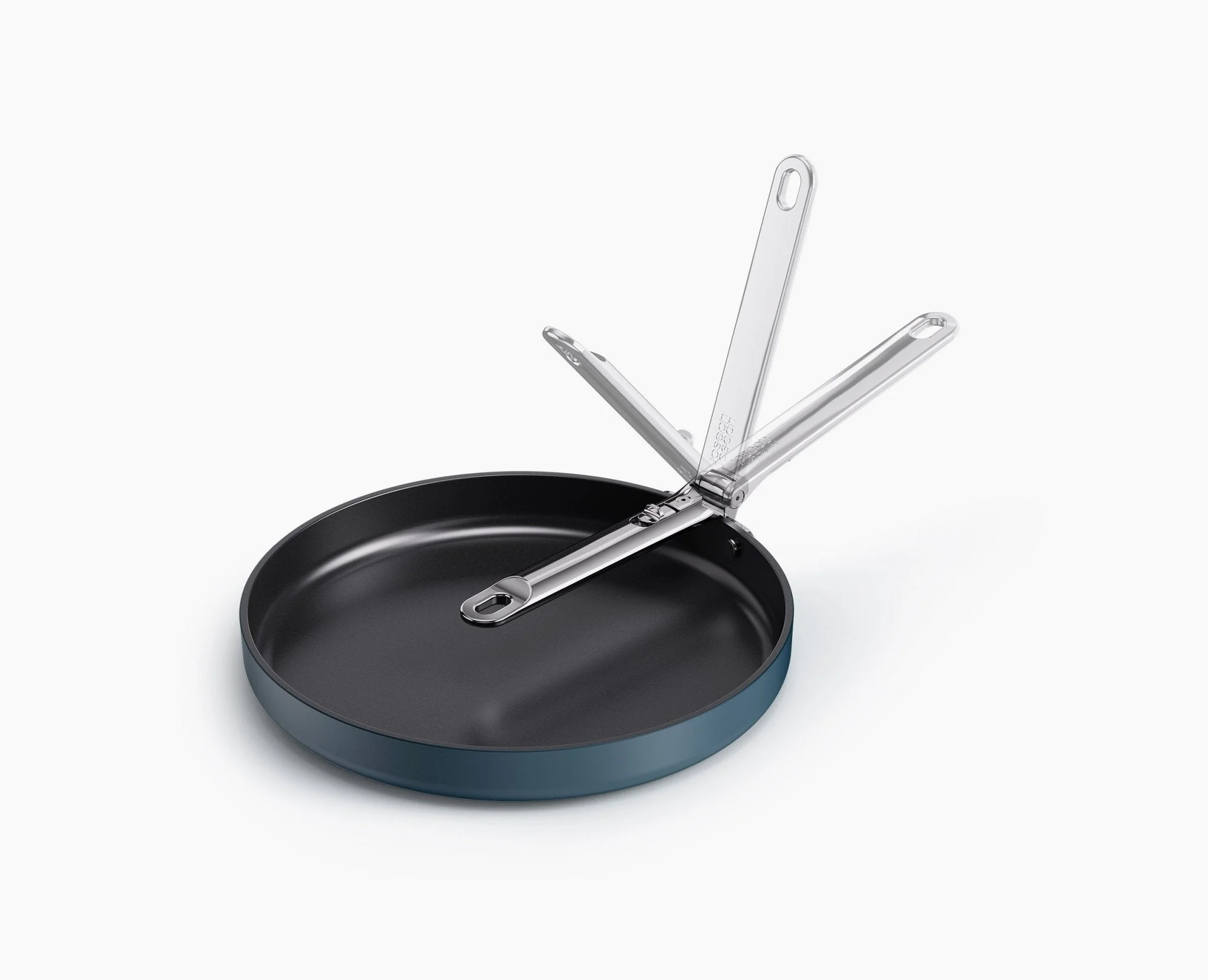 Space Folding Handle Non-Stick 12" Blue Shallow Frying Pan