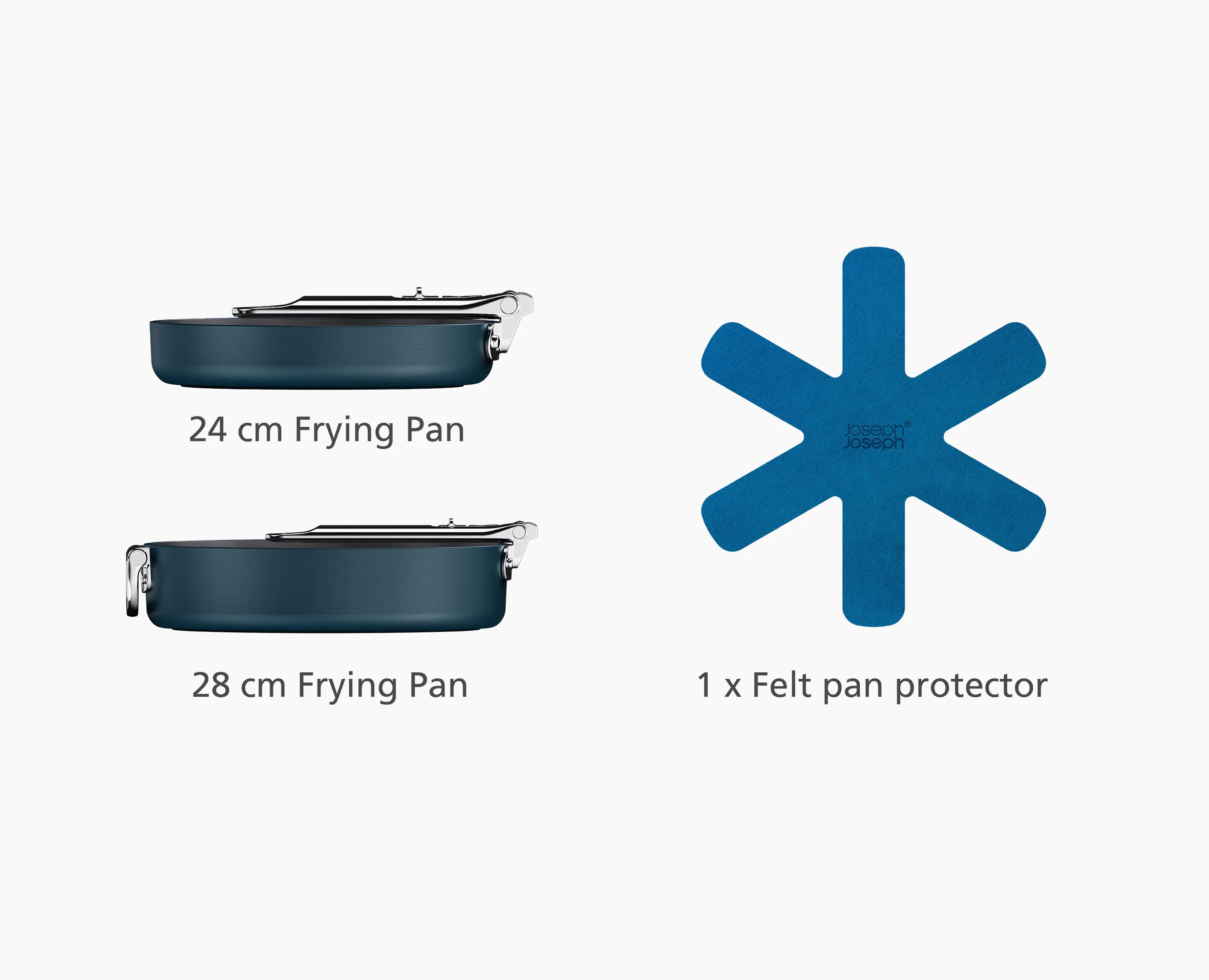 Space Folding Handle Ceramic Non-stick 2-piece Blue Pan Set - Image 6