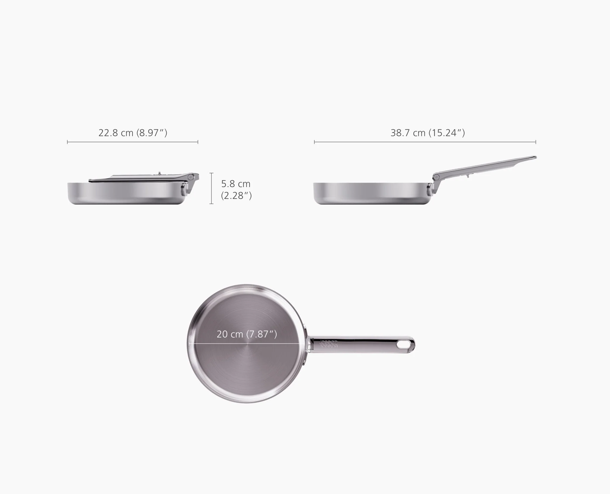 Space Steel Folding Handle 8" Frying Pan - Image 6