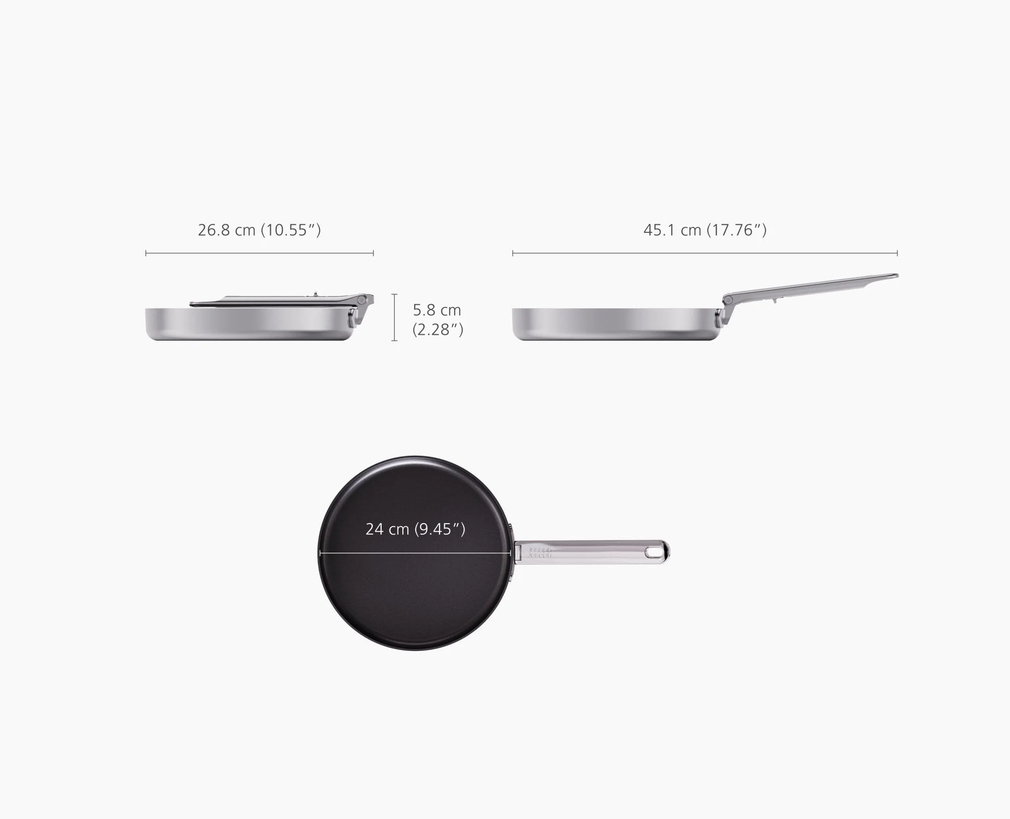 Space Steel Folding Handle Non-Stick 10" Frying Pan - Image 7