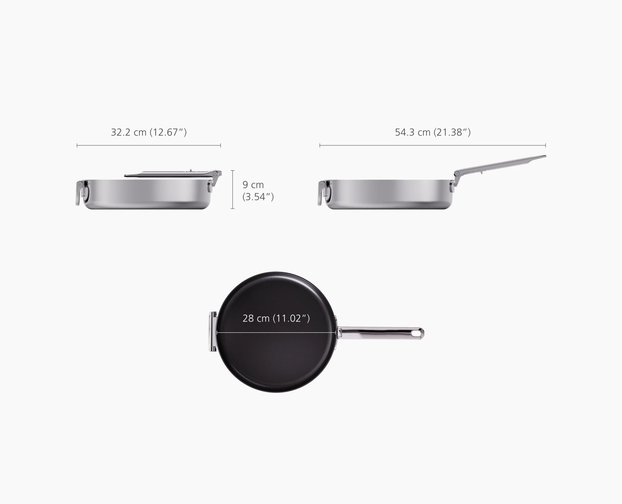 Space Steel Folding Handle Non-Stick 11" Frying Pan - Image 7