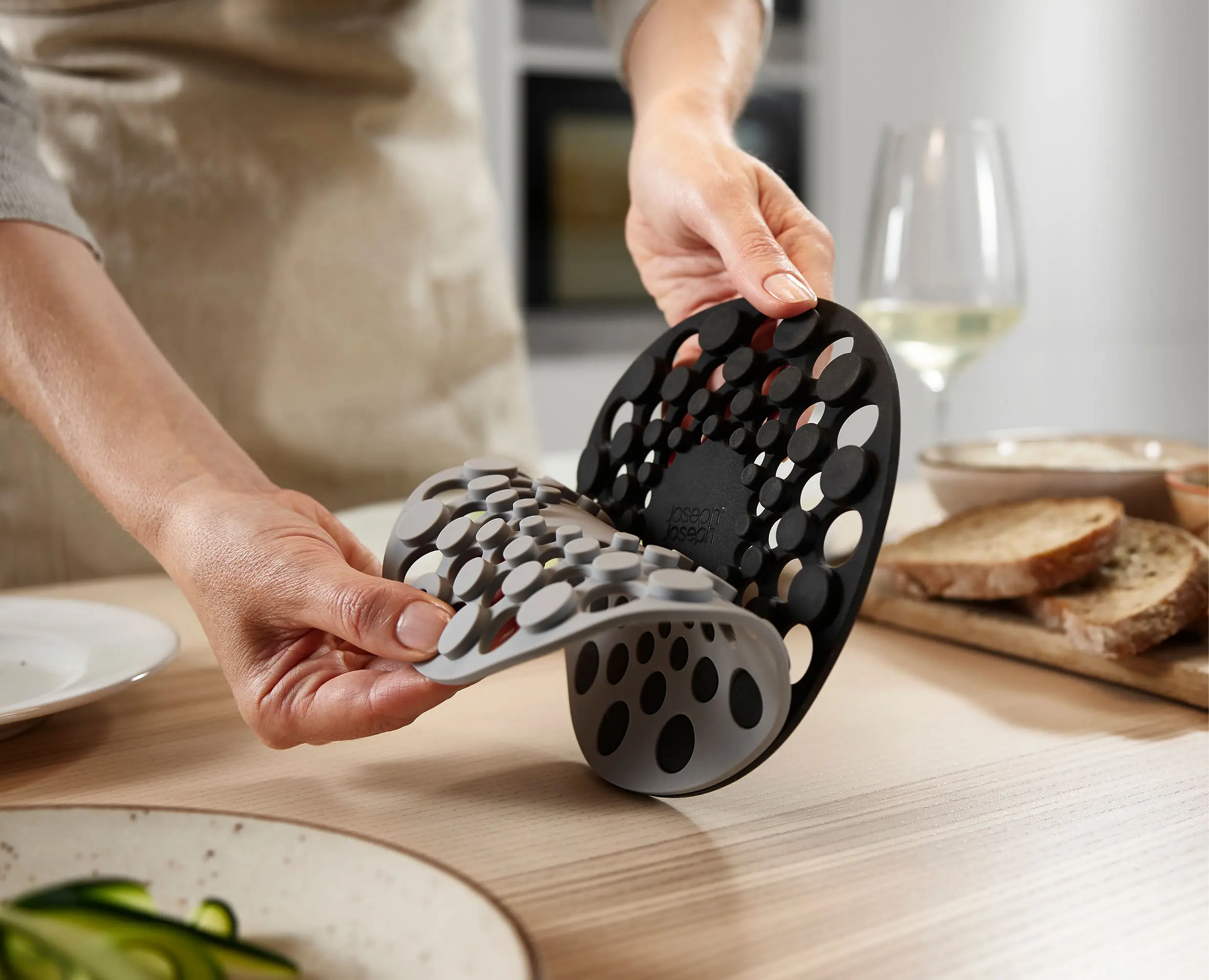 Spot-On™ Set of 2 Gray Silicone Trivets - Image 4