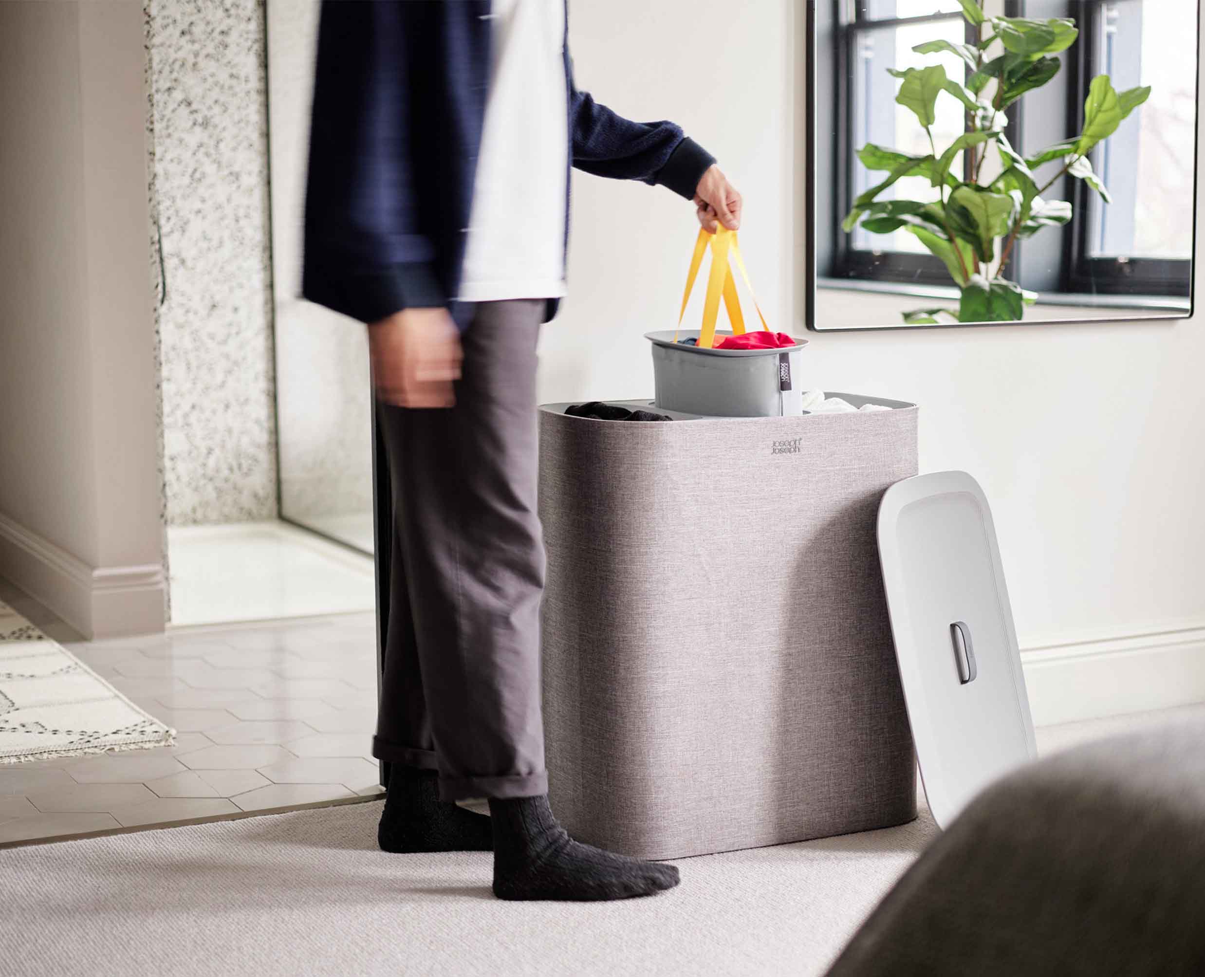 Tota Trio 90L Gray Laundry Separation Basket - Image 3