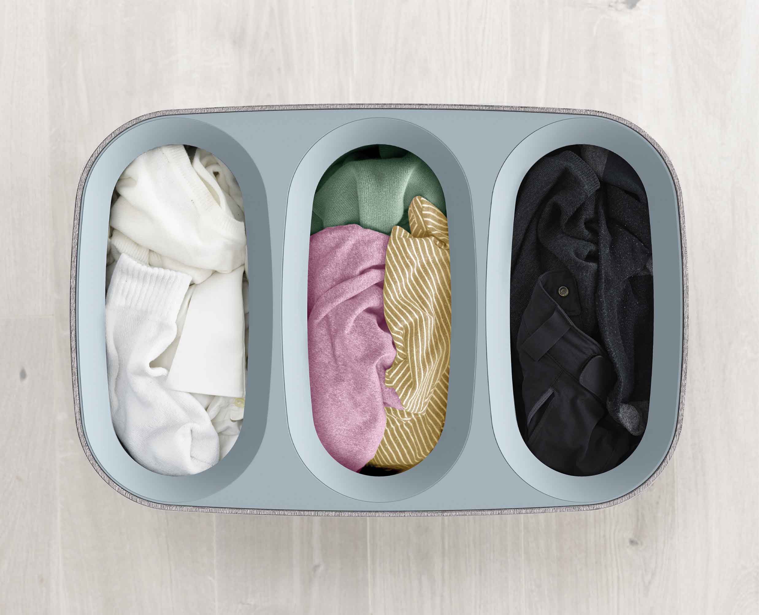 Tota Trio 90L Gray Laundry Separation Basket - Image 4