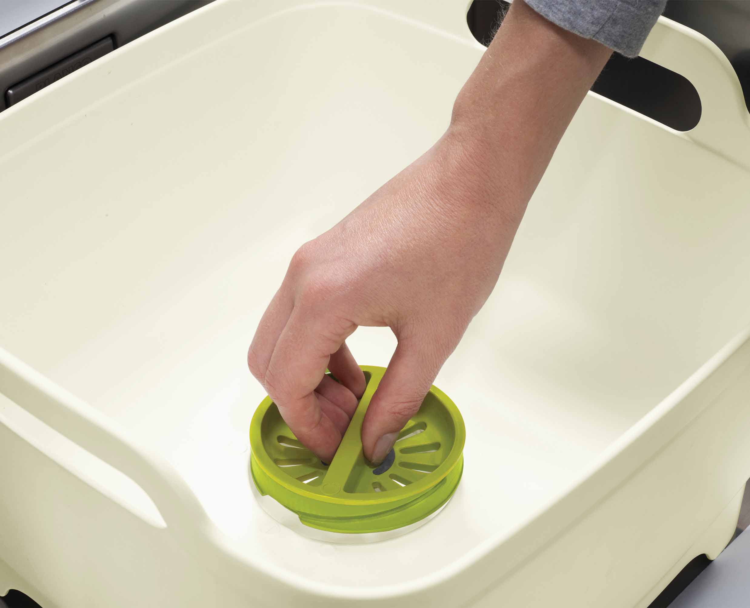Wash&Drain™ White Green Washing Up Bowl - Image 5