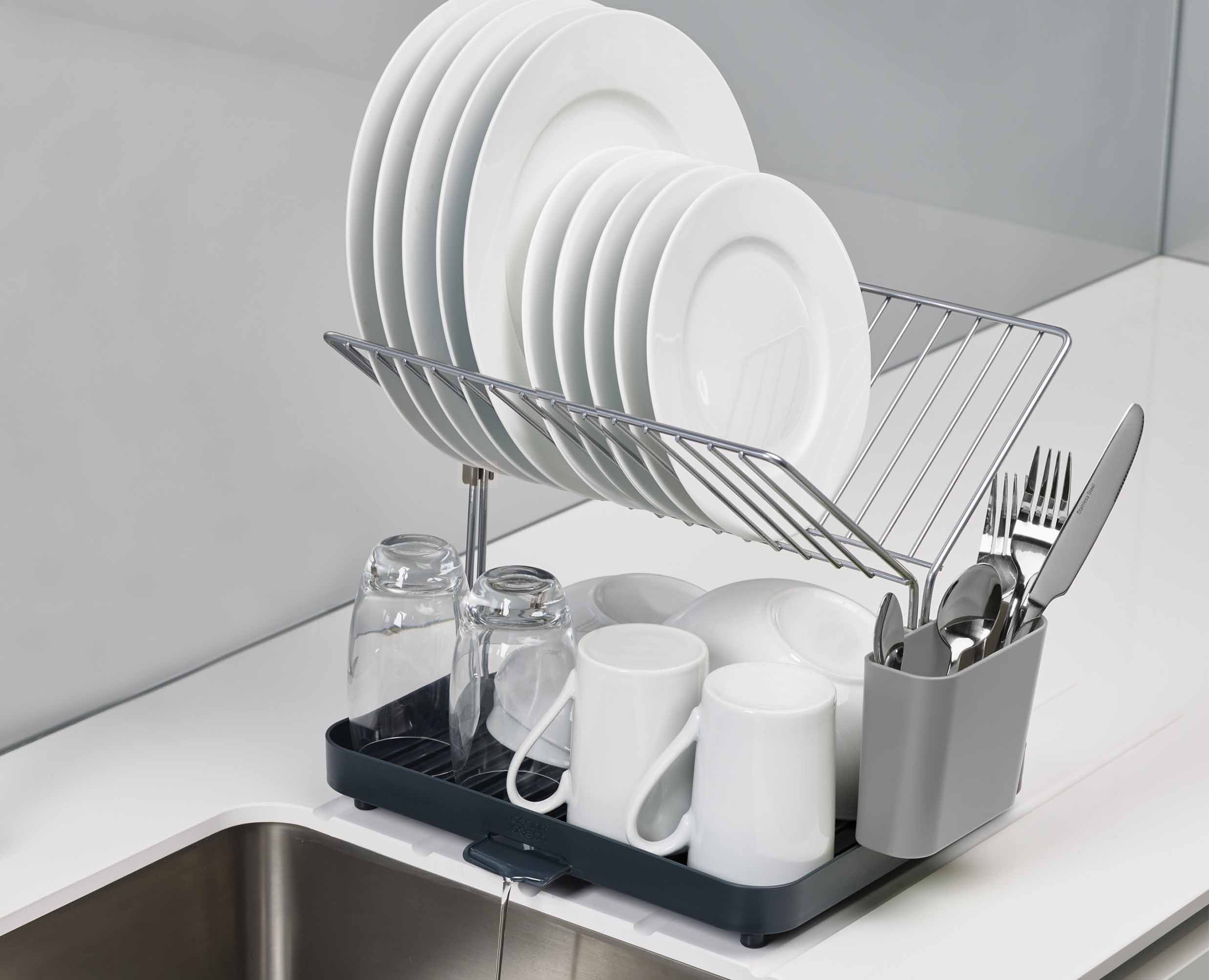 Y-Rack™ Gray 2-tier Dish Rack - Image 3